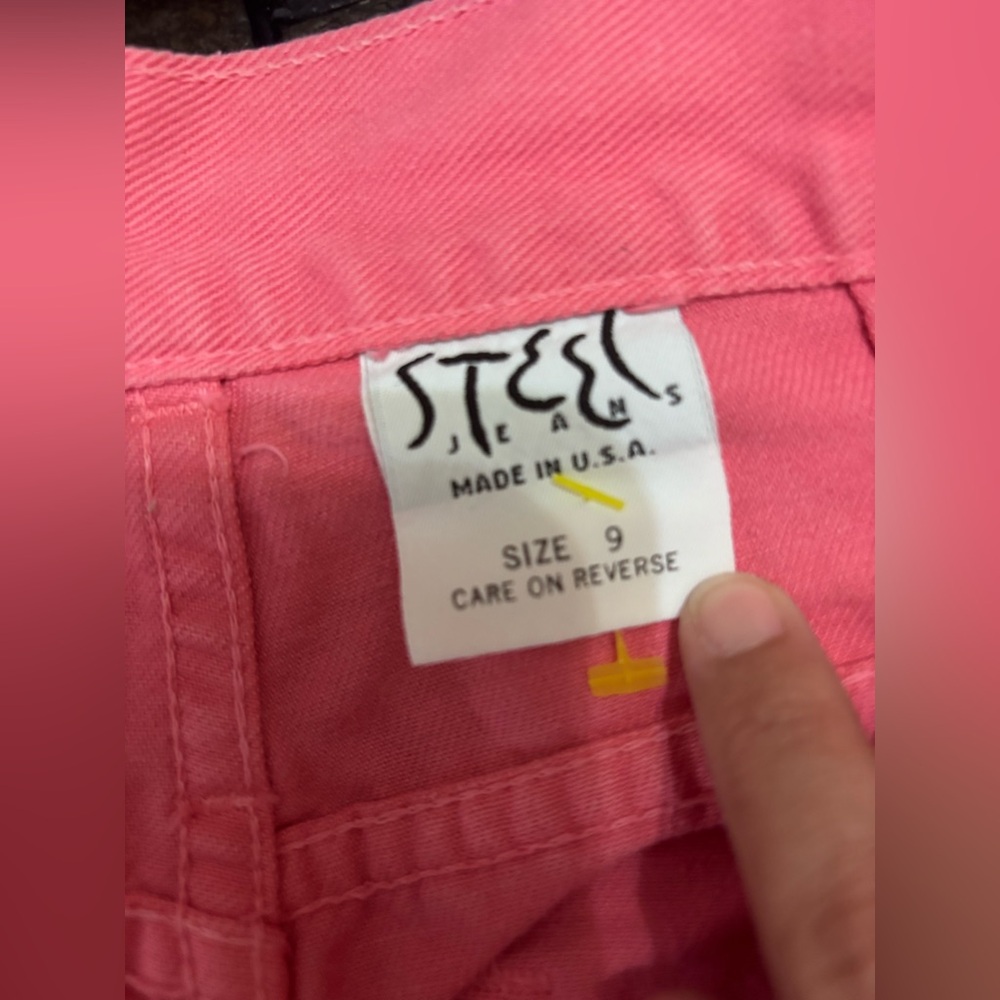 Vintage Steel Jeans 80s 90s Y2K High Rise Pink Shorts sz 9 USA Bermudas EUC - Picture 9 of 12